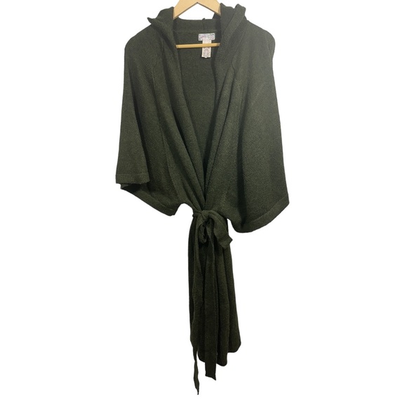 FREE PEOPLE Women’s Hooded & Belted Kimono Sweater/Duster Green One Size - Picture 1 of 13